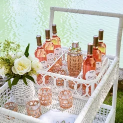 Discount Mrs. Alice Lorenzo White Rattan Drinks Tray