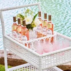 Discount Mrs. Alice Lorenzo White Rattan Drinks Tray