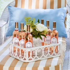 Hot Mrs. Alice Lorenzo White Rattan Drinks Tray