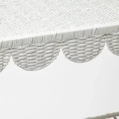 Online Mrs. Alice Madeleine White Rattan Scalloped Console Table