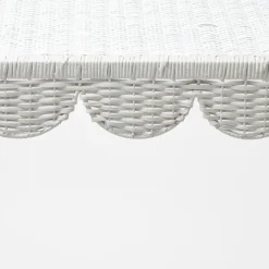 Online Mrs. Alice Madeleine White Rattan Scalloped Console Table