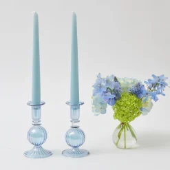 Best Mrs. Alice Madeline Azure Candle Holders (Pair)