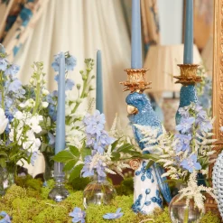 Best Mrs. Alice Madeline Azure Candle Holders (Pair)