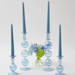 Best Mrs. Alice Madeline Azure Candle Holders (Pair)