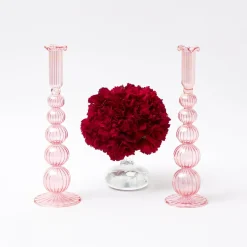 Outlet Mrs. Alice Marguerite Pink Candle Holders (Pair)