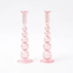 Outlet Mrs. Alice Marguerite Pink Candle Holders (Pair)
