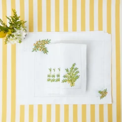 Mrs. Alice Mimosa White Linen Placemats (Set Of 4)