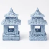 Discount Mrs. Alice Mini Blue Rattan Pagoda Lanterns (Pair)