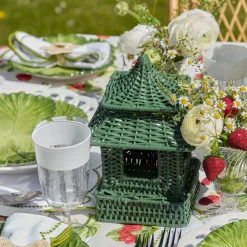 Discount Mrs. Alice Mini Green Rattan Pagoda Lantern (Pair)