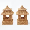 Clearance Mrs. Alice Mini Natural Rattan Pagoda Lanterns (Pair)