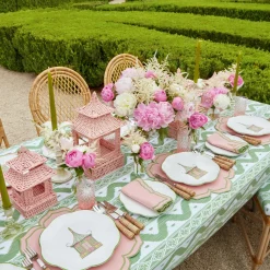 Clearance Mrs. Alice Mini Pink Rattan Pagoda Lanterns (Pair)