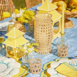 New Mrs. Alice Mini Yellow Pagoda Lantern (Pair)