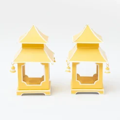 New Mrs. Alice Mini Yellow Pagoda Lantern (Pair)