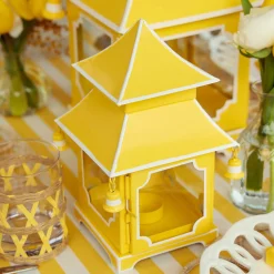 New Mrs. Alice Mini Yellow Pagoda Lantern (Pair)