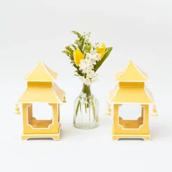 Outlet Mrs. Alice Mini Yellow Pagoda Lantern (Pair)