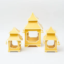 Outlet Mrs. Alice Mini Yellow Pagoda Lantern (Pair)