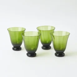 Hot Mrs. Alice Moss Green Tulip Glasses (Set Of 4)