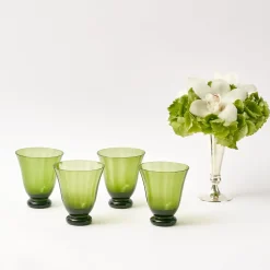 Hot Mrs. Alice Moss Green Tulip Glasses (Set Of 4)