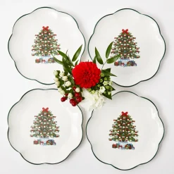 Outlet Mrs. Alice Christmas Tree Dinner Plate (Set Of 4)
