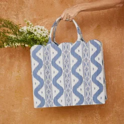 Hot Mrs. Alice Tote Bag (Blue Ikat)