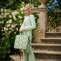 Online Mrs. Alice Tote Bag (Green Ikat)