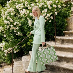 Online Mrs. Alice Tote Bag (Green Ikat)