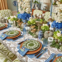 Hot Mrs. Alice Mushroom Blue Linen Napkins (Set Of 4)