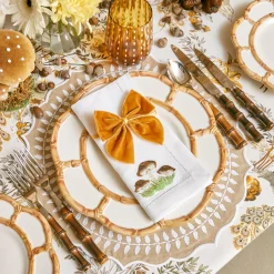 Outlet Mrs. Alice Mushroom White Linen Napkins (Set Of 4)