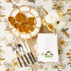 New Mrs. Alice Mustard Velvet Napkin Bows (Set Of 4)