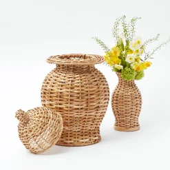 Hot Mrs. Alice Natural Rattan Decoration Set