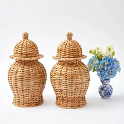 New Mrs. Alice Natural Rattan Ginger Jar