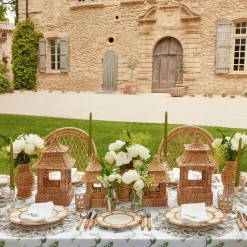 Hot Mrs. Alice Natural Rattan Pagoda Decoration Set