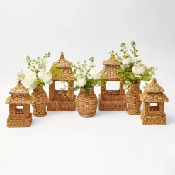 Discount Mrs. Alice Natural Rattan Pagoda Decoration Set