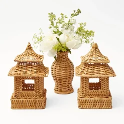 Discount Mrs. Alice Natural Rattan Pagoda Decoration Set