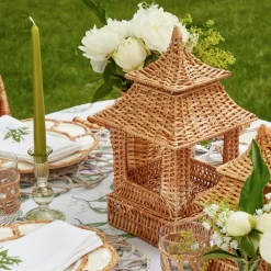 New Mrs. Alice Natural Rattan Pagoda Decoration Set
