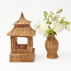 New Mrs. Alice Natural Rattan Pagoda Decoration Set