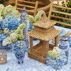 Outlet Mrs. Alice Natural Rattan Pagoda Lantern