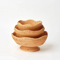 Outlet Mrs. Alice Natural Rattan Scalloped Bowl (Small)