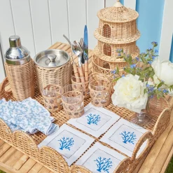 Sale Mrs. Alice Natural Scalloped Rattan Tray