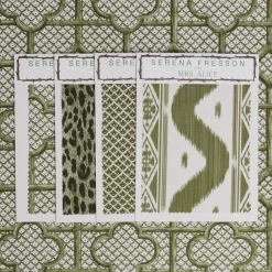 Discount Mrs. Alice Olive Green Bamboo Trellis Fabric