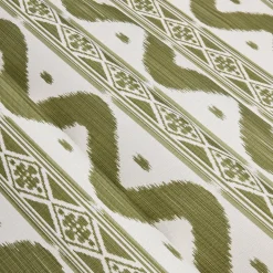 Hot Mrs. Alice Olive Green Ikat Stripe Fabric