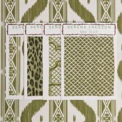 Hot Mrs. Alice Olive Green Ikat Stripe Fabric