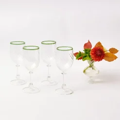 Clearance Mrs. Alice Olive Rim Swirl Glassware Set
