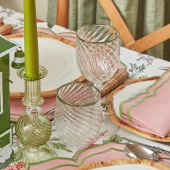 Clearance Mrs. Alice Olive Rim Swirl Glassware Set
