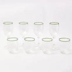 Mrs. Alice Olive Rim Swirl Glassware Set