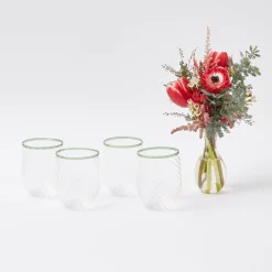 Mrs. Alice Olive Rim Swirl Glassware Set