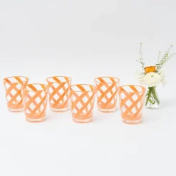Clearance Mrs. Alice Orange Swirl Outdoor Glasses (Set Of 6)