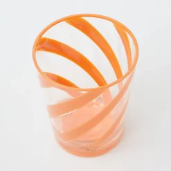 Clearance Mrs. Alice Orange Swirl Outdoor Glasses (Set Of 6)