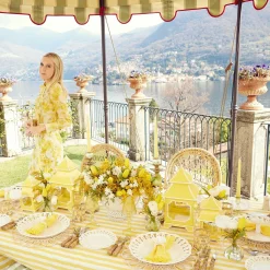 Online Mrs. Alice Passalacqua Yellow Stripe Tablecloth