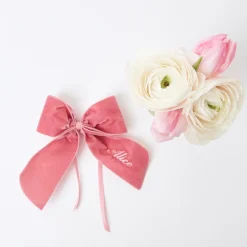Hot Mrs. Alice Personalised Dusty Pink Napkin Bow